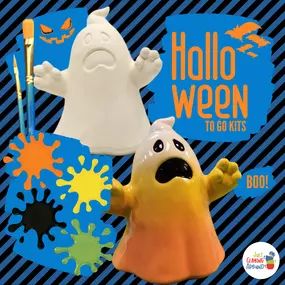 To Go Packs featuring our Ghost Party Animal.

Including in this kit
1 Ghost Party Animal
Acrylic Paint Strip – (6 colors)
2 brushes
Tip sheet