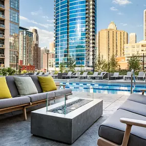 Exhibit on Superior Rooftop Pool and Seating