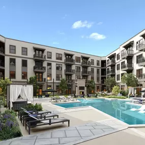 Discover the perfect blend of relaxation and entertainment at The Everly at Rouzan. Our luxurious outdoor spaces feature a resort-style pool with sun ledges, cabanas, and a gas grilling area.