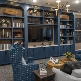 Relax and connect in the Resident Lounge at The Everly at Rouzan.