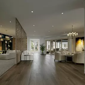 Relax, socialize, and unwind in the Resident Lounge at The Everly at Rouzan. With its modern design, cozy seating areas, and entertainment options, this inviting space is perfect for casual gatherings, work-from-home sessions, or simply enjoying a moment of peace.
