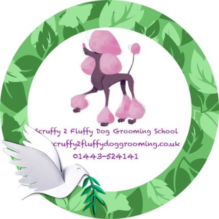 Logotipo de Scruffy 2 Fluffy Dog Grooming School