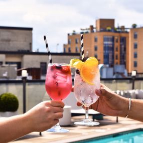 Poolside cocktails at Hush Rooftop Bar