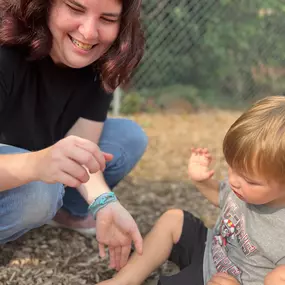 Creating art from the ground up! Kids use their feet to create colorful prints and personal artwork.