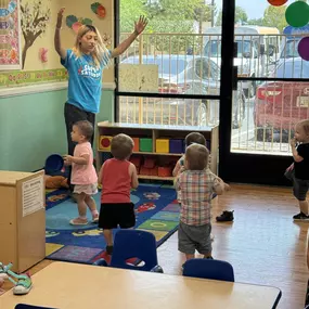 Learning through movement! Teacher-led dance activities help kids develop motor skills and have fun.