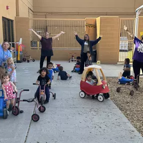 Our amazing teachers smiling together, showcasing the warmth and positivity they bring to the classroom every day.