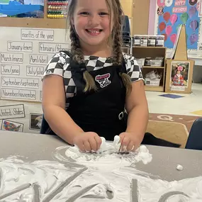Messy hands, happy hearts! Flour play is a fun sensory activity that encourages exploration and creativity.