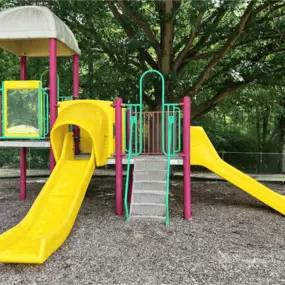 A safe and cheerful playground with age-appropriate equipment where children can play, explore, and build social skills.