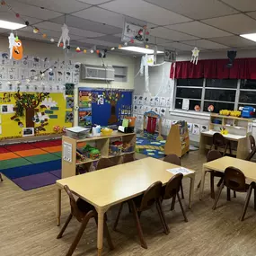 Our Pre-K room encourages exploration and discovery, blending playful activities with early math, literacy, and social skill development — preparing kids for a bright future.