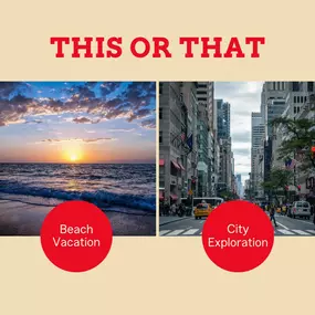 There's nothing better than getting away for spring break and taking some much-needed vacation time! Which do you prefer, beach vacations or city explorations?