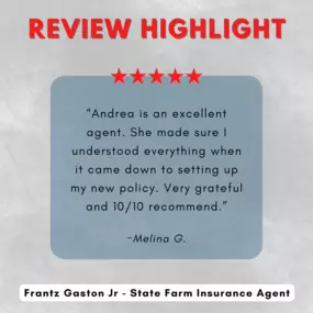 Frantz Gaston Jr - State Farm Insurance Agent
Review highlight