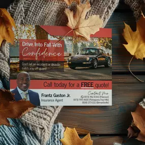 Fall is here, and so are the surprises on the road. Stay prepared with the right coverage for all your autumn adventures. Call today for a free quote and drive confidently this season!