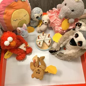 The stuffies were caught having cake for breakfast!!! #stuffiesleepover at #ruckusandglee