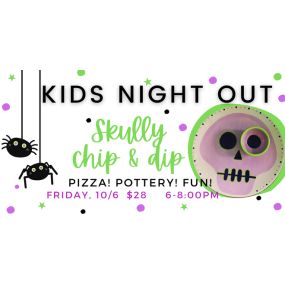 It’s Friday Night Arts just for kids ages 6-12 years old. Pottery, Pizza, and FUN. This is a drop off event from 6-8pm. $28 per child (includes project and pizza).