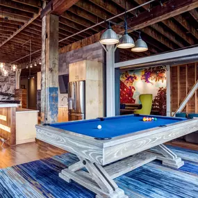 Clubroom with billiards table