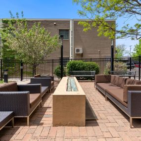 Outdoor patio with fire pit