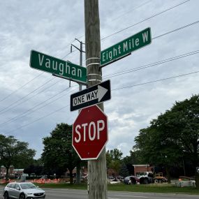 Vaughn and Eight Mile Street Sign