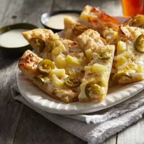 Garlic Sticks with Cheese, jalapeños and Pineapple