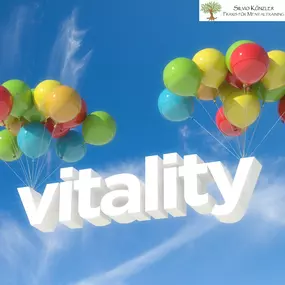 Vitality mit bunten Luftballons