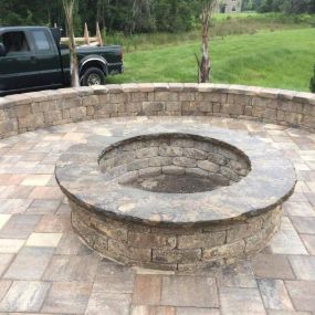 Paver Fire pit ad seating wall