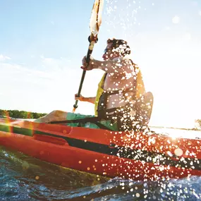 Person kayaking, similar to activities near new construction homes in Heber City, Utah