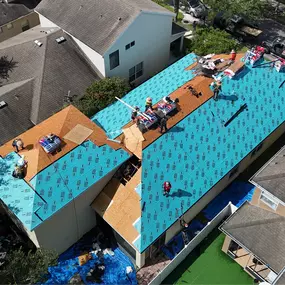 Armor Roofing team installing new roof with synthetic underlayment in Leesburg—trusted roofing contractors known for efficient, high-quality roof replacement and repair services.