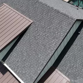 Detailed view of high-quality shingle and standing seam metal roofing completed by Armor Roofing in Leesburg—your go-to roofing contractors for precise, long-lasting roof installations.