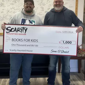 We are happy to announce that the  6th Annual Scarity Haunted House has donated almost $40,000 this year to our local Billings Community!