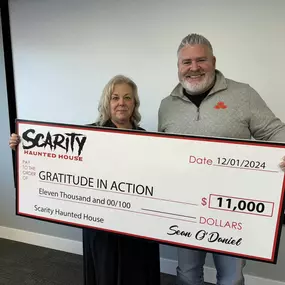 We are happy to announce that the  6th Annual Scarity Haunted House has donated almost $40,000 this year to our local Billings Community!