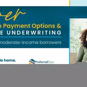 The rumors are true: Homeownership just got 2% easier! With Preferred Rate's 1% Home program, you can buy a home with a 1% down payment.

Some restrictions do apply, so make sure to consult with your local Preferred Rate Mortgage Advisor today to see if you qualify.