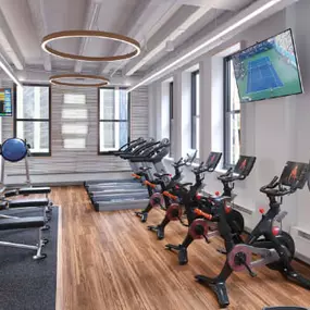 The fitness gym at The Gio Apartments is designed for modern, full-body workouts.