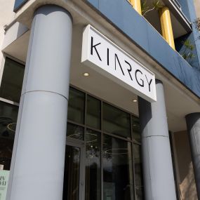 The front of KINRGY Studios WeHo, showing the KINRGY sign out front.