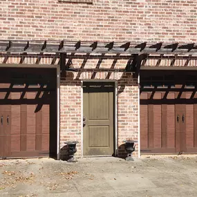 These are two of the Clopay Canyon Ridge Collection garage doors that we installed at a home in Franklin about 10 years ago that I visited yesterday for a tuneup.