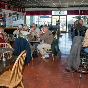 Dining room at Yellow Submarine in Nags Head full of happy customers.