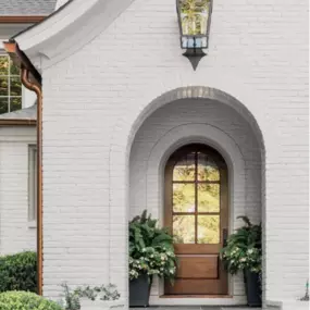 Front Entry, Brick, Windows, Farmhouse Style, Craftsman Style, Shingle Roof, French Country Style, Copper Gutters, Custom Front Entry Door