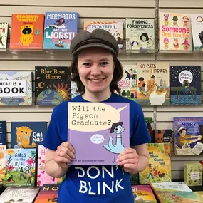 It’s #StaffPickSaturday! Today, Brynn recommends WILL THE PIGEON GRADUATE? by Mo Willems.
“Simultaneously flippant and affirming, the Pigeon does it again! While kids will love the Pigeon's latest antics, this book will likely be most appreciated by young adults who grew up reading the books, making it a great nostalgic gift for graduating high school and college students. There's something particularly heartwarming about seeing the long-suffering Pigeon (who is normally denied what he wants) fi