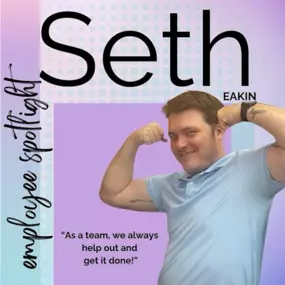 Meet Seth! Seth truly enjoys the team vibes when he walks in, but let’s be real, his favorite moment is clocking out at 4:59 pm! After a long day, you can catch him unwinding with his girlfriend, playing video games, and sipping on a… Sprite. Graduating college is his proudest accomplishment - a reminder of his hard work and dedication. Around the office, it’s his chill and helpful attitude that stands out. Seth loves how our team has each other’s backs and knows how to get things done—no stress