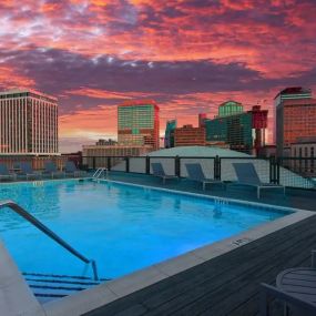 Pool at dusk