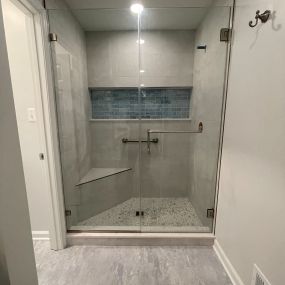 Custom shower with niche and bench