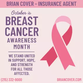 Every October, Breast Cancer Awareness Month promotes early detection and research support. Brian Cover State Farm proudly participates in raising awareness and supporting those affected by breast cancer.