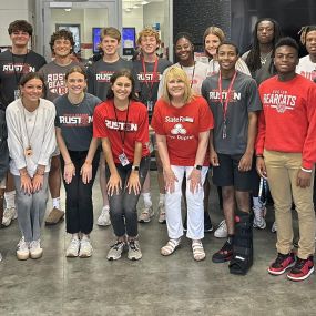 We ended our Athlete of the Month at Ruston High this year with a pizza party - most of the students got to attend and a few coaches! We have enjoyed honoring these student athletes and know they have bright futures ahead! Congratulations to all of them!Ruston High School