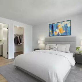 Bedroom at Capri Apartments in Mountlake Terrace, WA