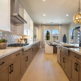 Modern kitchen designs with JennAir appliances and dovetail soft-close cabinet doors and drawers throughout
