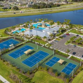 Sport courts featuring private pickleball courts