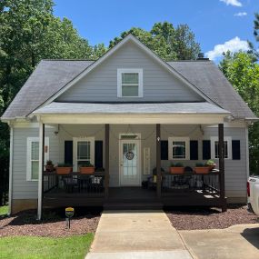 Small roof repair completed after a bad thunder storm in Gainesville Ga.