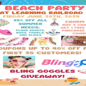 Grab your friends for the Beach Party at Leaning Railroad! We are bringing the party fun to you! Enjoy all the great deals and giveways this Firday in store! Hope to SEA you all here!