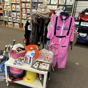 Need some last minute Halloween gifts!  We have books, fidgets, light-up candy buckets, candy bag with reflective straps & light (comes with markers too so you can color in)!! We also have some super adorable costumes and fun accessories left!