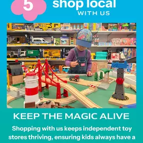 Shopping local isn’t just about finding the perfect toy—it’s about supporting your community, getting expert recommendations, and enjoying special perks like free gift wrapping and our loyalty program! Every purchase helps keep local businesses thriving and playtime extra special! Thank you for choosing to shop with our Maine family-owned toy stores—we appreciate you!