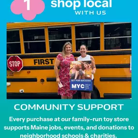 Shopping local isn’t just about finding the perfect toy—it’s about supporting your community, getting expert recommendations, and enjoying special perks like free gift wrapping and our loyalty program! Every purchase helps keep local businesses thriving and playtime extra special! Thank you for choosing to shop with our Maine family-owned toy stores—we appreciate you!