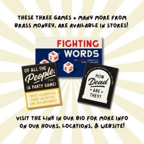 We’ve got some great new games from @brassmonkeygoods that we’re really excited about! 
Swipe through to learn more!